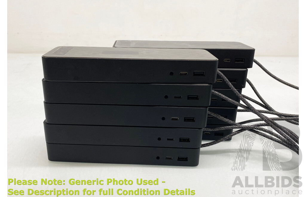HP (HSA-B005D5) USB-C Universal Docking Stations - Lot of Ten