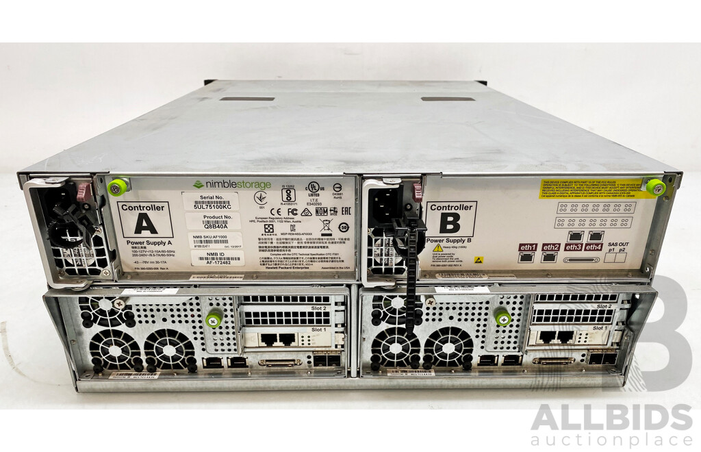 Nimblestorage (Q8B40A) 24-Bay 4RU Hard Drive Array W/ 5.76TB SSD Storage