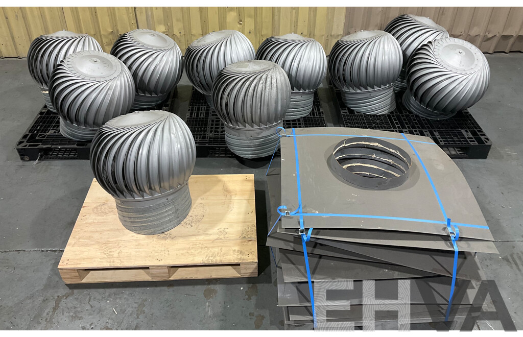 Industrial Whirly Birds (10x) & Base Plates (X8)