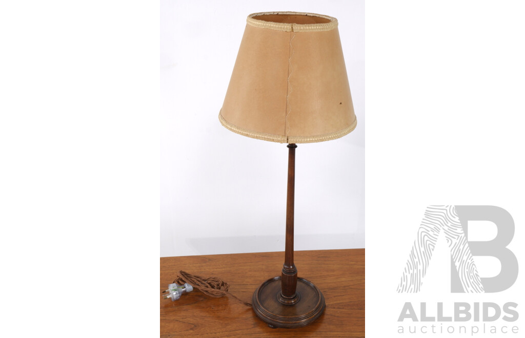 Vintge Timber Candlestick Table Lamp