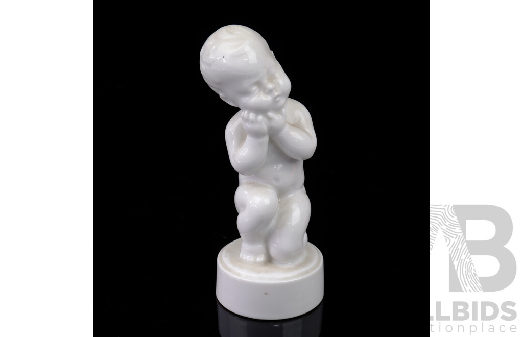 Vintage Danish Bing & Grondhal Porcelain Infant Figure, Marks to Base