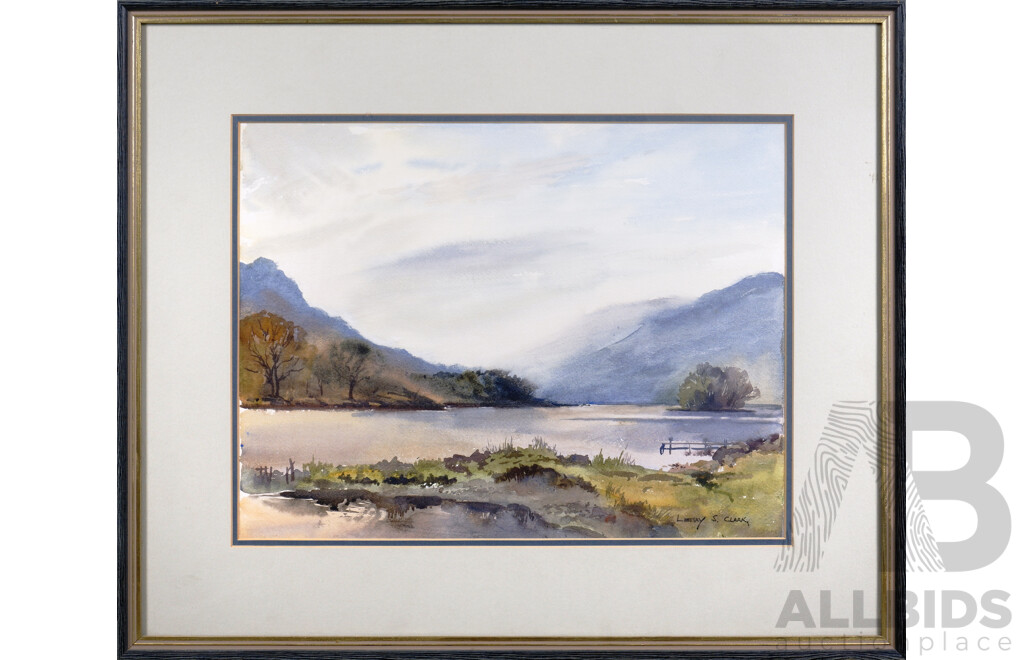Lindsay S. Clark (20th Century, British), Loch Earn From St Fillans, Watercolour