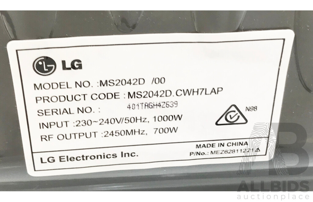 LG Microwave MS2042D - Lot 1511417 | ALLBIDS