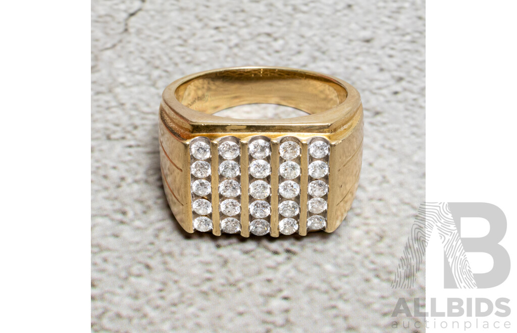Michael Hill 10CT Men's Diamond Dress Ring, TDW 1.45CT, Size X1/2, 13.80 Grams