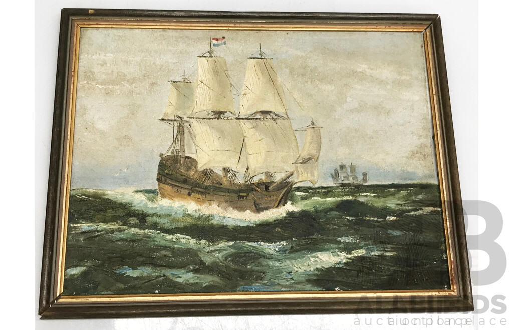 Ship Painting in Frame