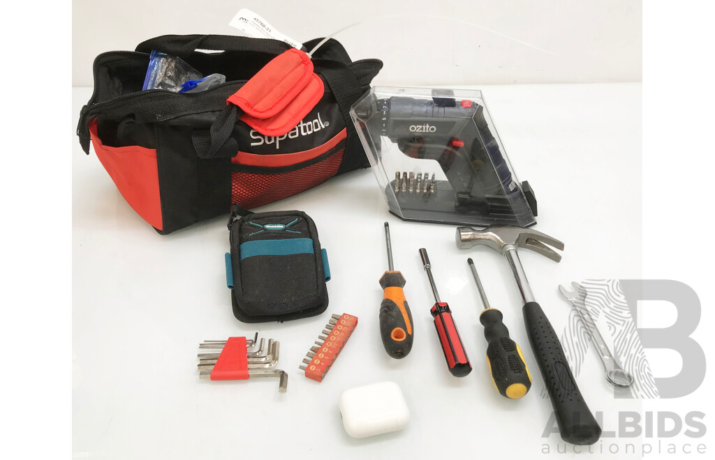 Supatool Tool Bag with Airpods and Assorted Tools