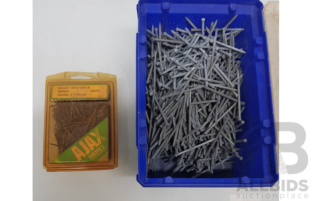 Assorted Sets of Nails and Screws