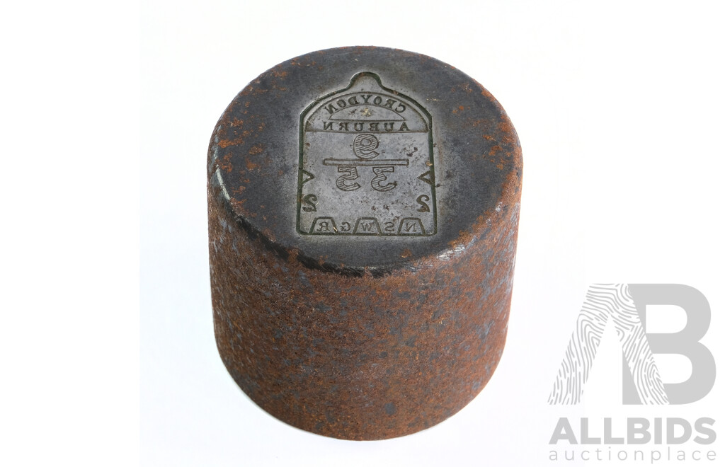 Antique New South Wales Government Railways Croyden-Auburn Steel Stamp Die