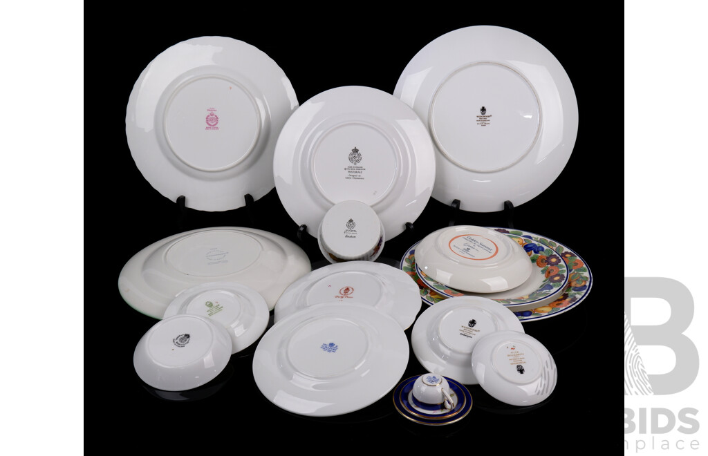 Collection Porcelain Pieces Including Wedgwood, Royal Worcester, Coalport Minaiture Trio, Royal Crown Derby and More
