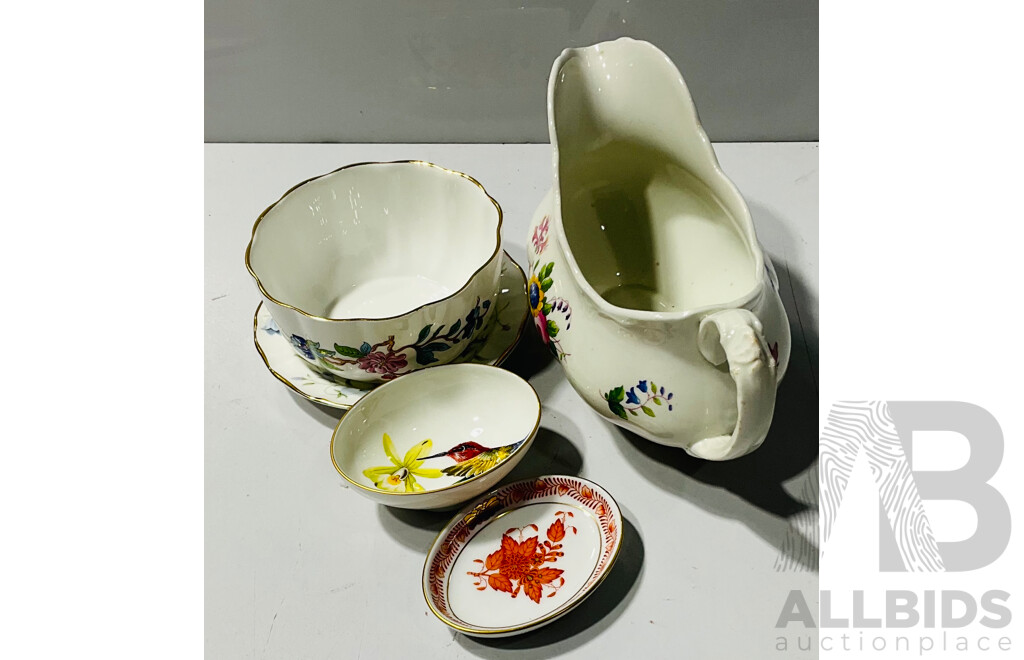 Collection of Vintage Decorative Trinket Bowls Including Villeroy & Boch, Aynsley and More, Alongside a Cauldon Pottery Gravy Boat