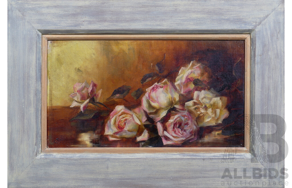 Still Life of Roses, Oil on Canvas