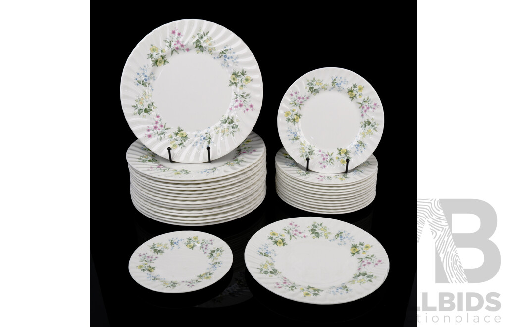 Vintage Minton Porcelain 31 Piece Partial Dinner Service in Spring Valley Pattern