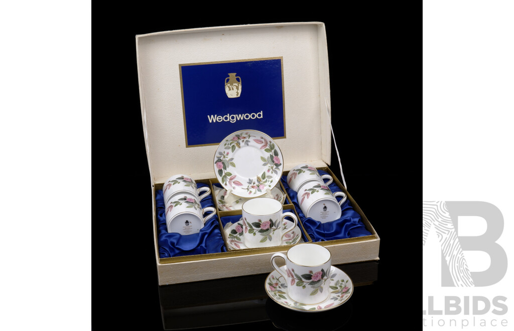 Vintage Wedgwood 12 Piece Teas Set in Hathaway Rose Pattern in Original Box