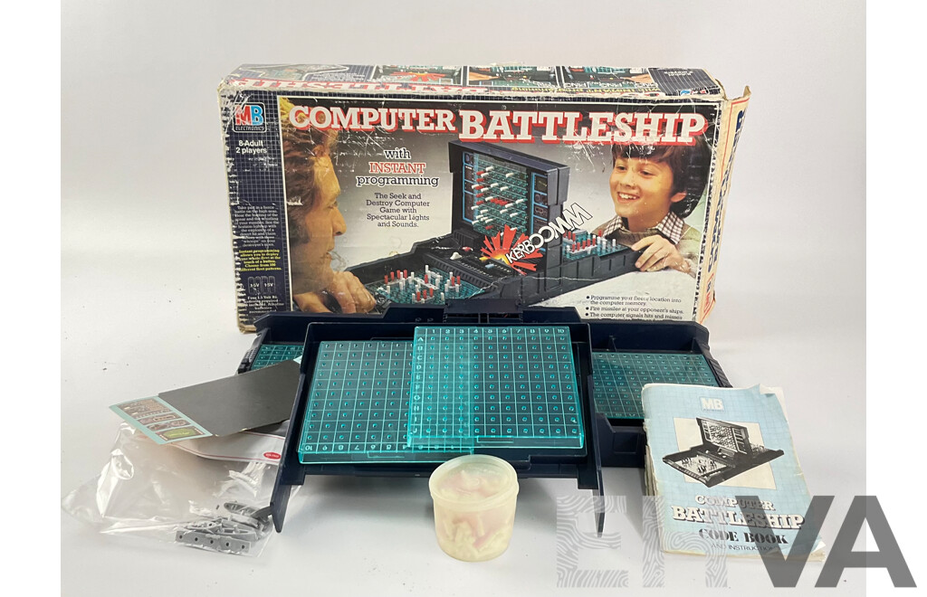 Vintage Milton Bradley Electronics Computer Battleship Game with Original Box