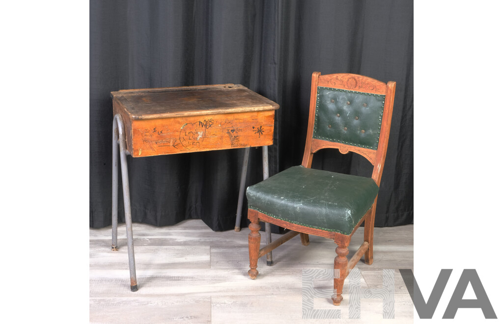 Vintage School Desk and Edwardian Chair