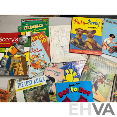 Collection of Mostly 1940's 50's 60's Childrens Books Including Enid Blyton's Animal Tales, Bimbo and the Bunnies, Panda in Toy Land and Much More