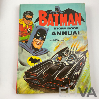 Vintage Collectable Books Including 1968 Batman Story Book Annual, Golden Books, Australian Children's Books, 'The Magic Boomerang' 'A Camping Holiday' 'The White Wallaby' and More