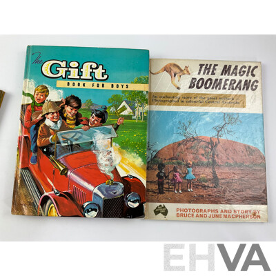 Vintage Collectable Books Including 1968 Batman Story Book Annual, Golden Books, Australian Children's Books, 'The Magic Boomerang' 'A Camping Holiday' 'The White Wallaby' and More