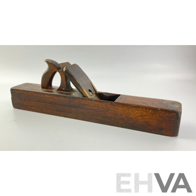 Large Antique Solid Timber Bench Plane with Warrented Cast Steel Blade