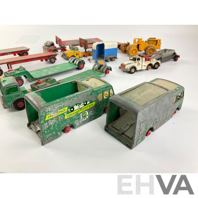 Collection of Vintage Diecast Matchbox Trucks and Vans Including Ascot Stables and Laing