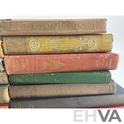 Collection of Antique and Vintage Hard Cover Books Including the Letters of Queen Victoria, John Murray, 1908, Gulliver's Travels, Jonathan Swift, 1937, a Caribbean Mystery, Agatha Christie, the Black Arrow, Robert Louis Stevenson,.......