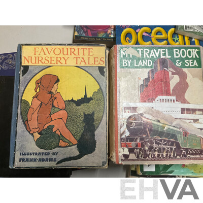 Collection of Vintage and Contemporary Children's Books Including Dragon and Wizard Themes, the Authoritative Calvin & Hobbs, the Enchanted Places, Christopher Milne, the Pirate Omnibus, and More