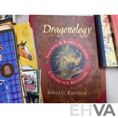 Collection of Vintage and Contemporary Children's Books Including Dragon and Wizard Themes, the Authoritative Calvin & Hobbs, the Enchanted Places, Christopher Milne, the Pirate Omnibus, and More