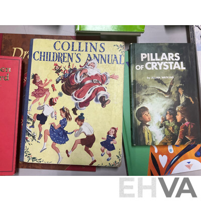 Collection of Vintage and Contemporary Children's Books Including Dragon and Wizard Themes, the Authoritative Calvin & Hobbs, the Enchanted Places, Christopher Milne, the Pirate Omnibus, and More