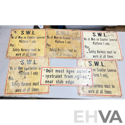 Collection of Vintage Safe Working Load Signs