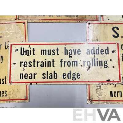 Collection of Vintage Safe Working Load Signs