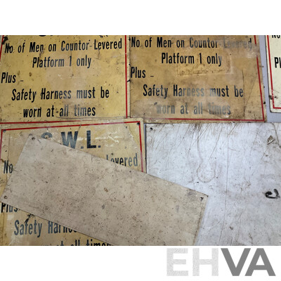 Collection of Vintage Safe Working Load Signs