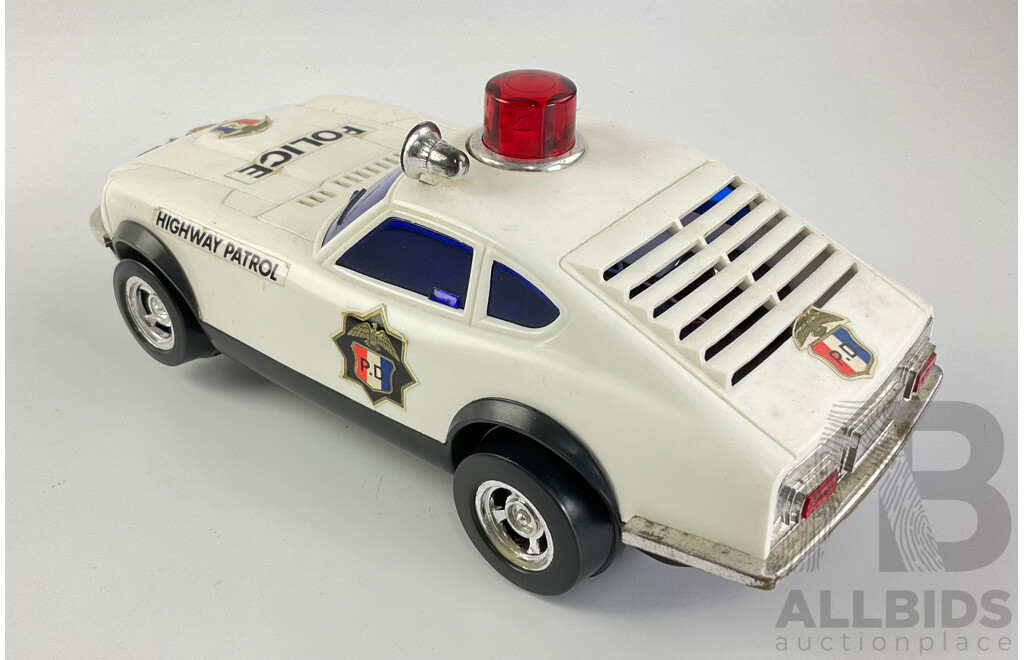 Vintage Datsun 260 Z Highway Patrol Battery Operated Bump and Go with Original Packaging