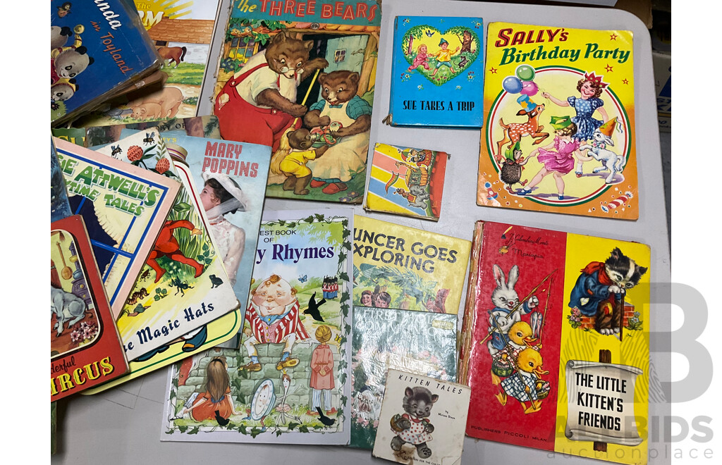 Collection of Mostly 1940's 50's 60's Childrens Books Including Enid Blyton's Animal Tales, Bimbo and the Bunnies, Panda in Toy Land and Much More