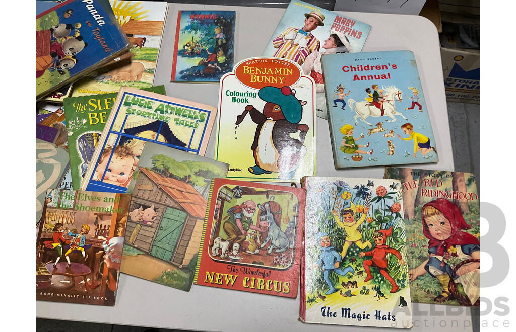 Collection of Mostly 1940's 50's 60's Childrens Books Including Enid Blyton's Animal Tales, Bimbo and the Bunnies, Panda in Toy Land and Much More