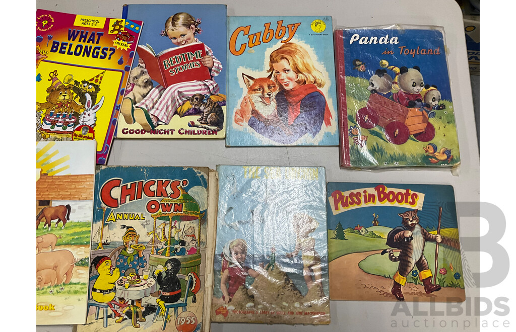 Collection of Mostly 1940's 50's 60's Childrens Books Including Enid Blyton's Animal Tales, Bimbo and the Bunnies, Panda in Toy Land and Much More