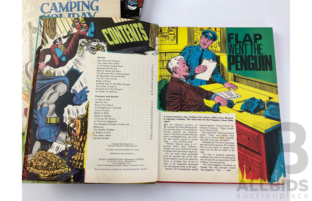 Vintage Collectable Books Including 1968 Batman Story Book Annual, Golden Books, Australian Children's Books, 'The Magic Boomerang' 'A Camping Holiday' 'The White Wallaby' and More