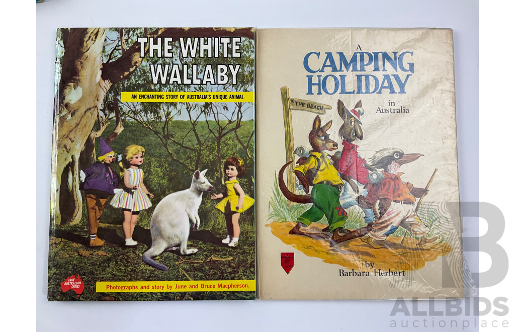 Vintage Collectable Books Including 1968 Batman Story Book Annual, Golden Books, Australian Children's Books, 'The Magic Boomerang' 'A Camping Holiday' 'The White Wallaby' and More