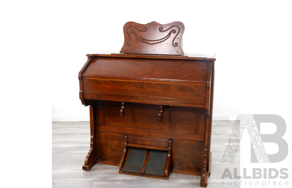 Mahogany Pump Organ by the Carpenter Company, Brattleborro Vr USA