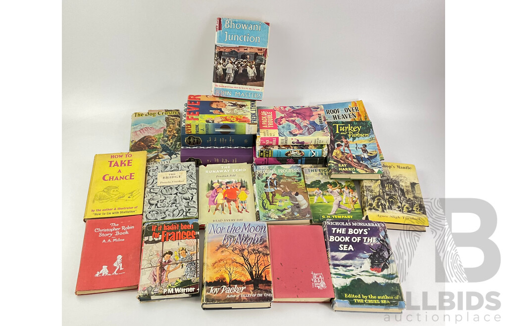 Collection of Vintage Hardcover Childrens and Young Adult Books Including A.A Milne, Christopher Robin Story Book, the Boy's Book of the Sea, nor the Moon by Night and More