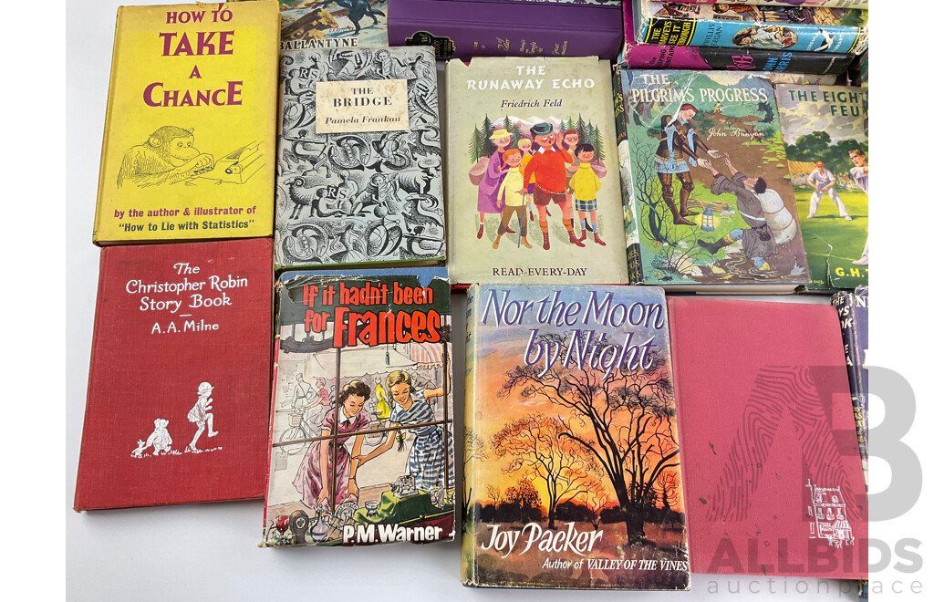 Collection of Vintage Hardcover Childrens and Young Adult Books Including A.A Milne, Christopher Robin Story Book, the Boy's Book of the Sea, nor the Moon by Night and More