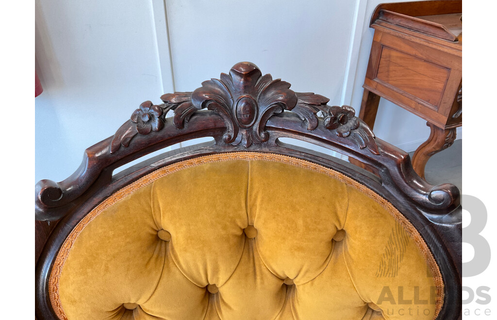 Early Victorian Medallion Back Parlour Armchairs