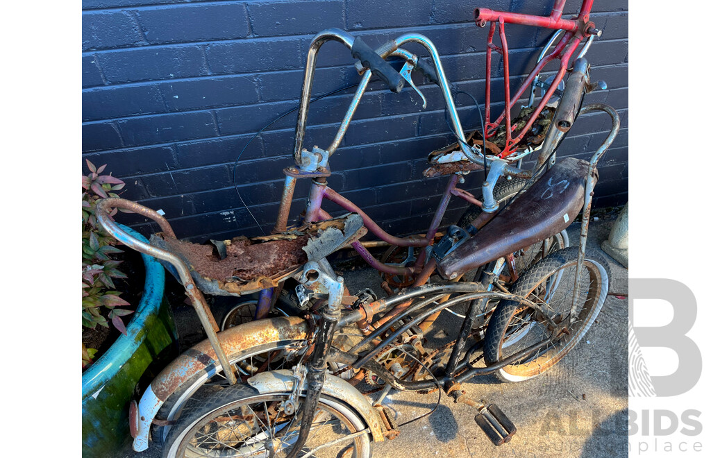 Three Vintage Dragster Bikes
