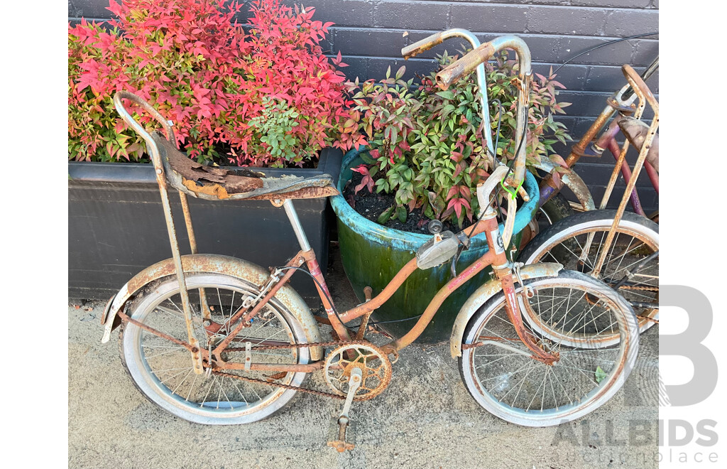 Three Vintage Dragster Bikes