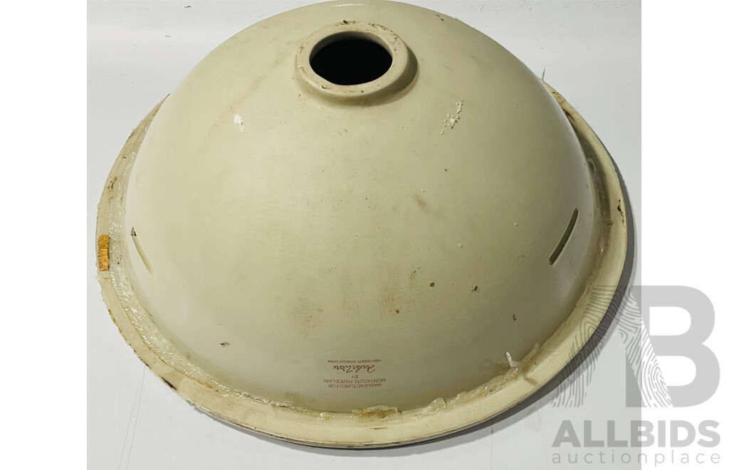Vintage Australian Fowler Ware Vitreous China Hand Basin with Flower Decoration