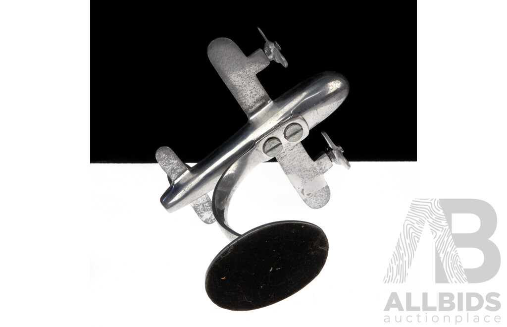 Small Vintage Aluminium Aircraft Desk Ornament