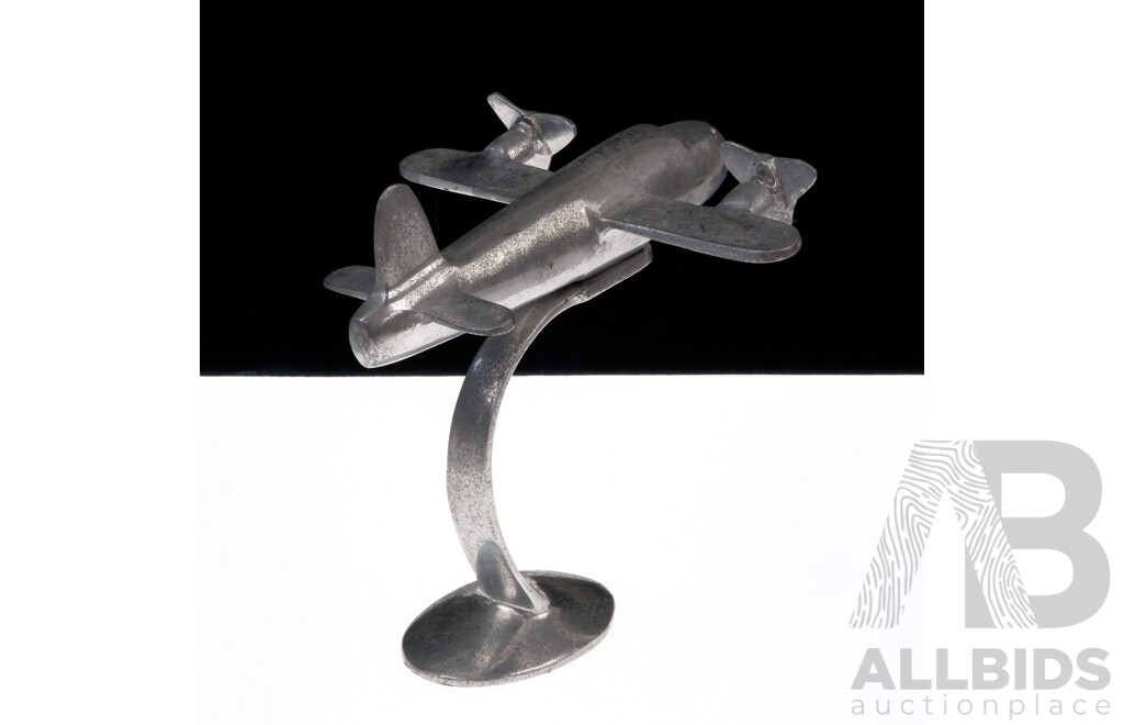 Small Vintage Aluminium Aircraft Desk Ornament