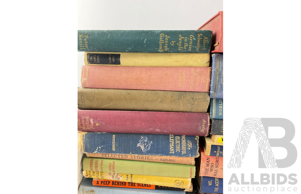 Collection of Antique and Vintage Books Including C.S Lewis, 'The Voyage of the Dawn Trader' 1965, H.V Morton the Call of England and Atlantic Meeting, First Edition World Under Snow, D.K Broster, Lord of the Flies and Many More