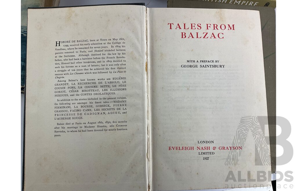 Collection of Antique and Vintage Books Including First Editions Trial by Ordeal, Caryl Chessman, Tales From Balzac, 1927 Nash and Grayson, Red Sky at Morning Richard Bradford, Shakespeare's Complete Works I-IV.......