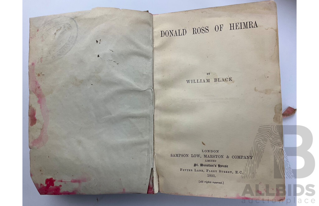 Collection of Antique and Vintage Hard Cover Books Including Rob Roy and Quentin Durward by Sir Walter Scott, Donald Ross of Heimra by William Black, the Wonderful Voyages of Gulliver 1921,  the Ironmaster by Georges Ohnet....