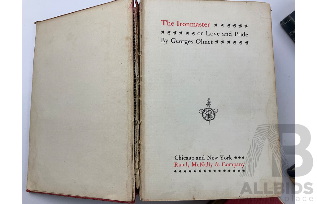 Collection of Antique and Vintage Hard Cover Books Including Rob Roy and Quentin Durward by Sir Walter Scott, Donald Ross of Heimra by William Black, the Wonderful Voyages of Gulliver 1921,  the Ironmaster by Georges Ohnet....